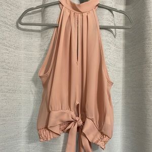 Light pink/mauve dressy sleeveless blouse